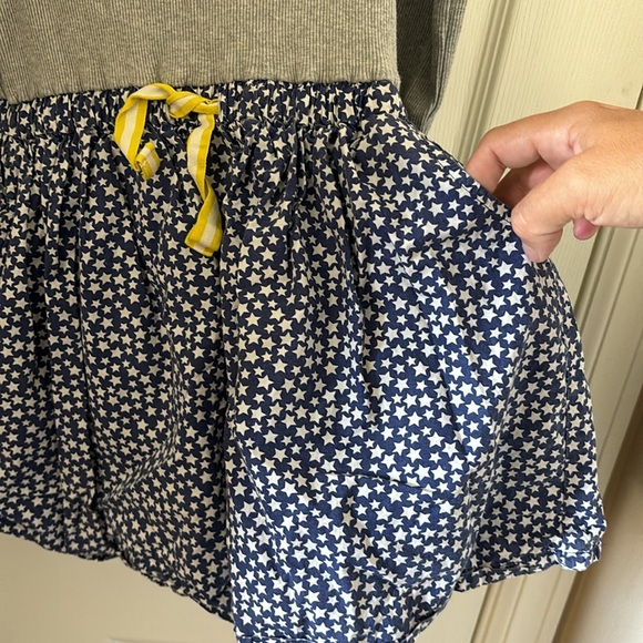 Grey top with blue cotton bottom dress. Star print on bottom. Has pockets 😊 - Picture 2 of 3